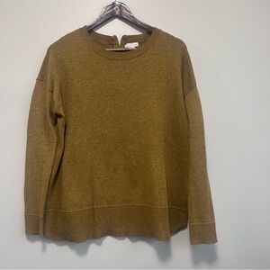H&M Conscious Mustard Brown Oversized Knit Lightweight Sweater With Rear Zip Med